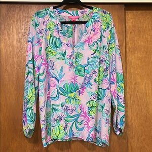 Lilly Pulitzer Mermaid Cove Elsa Silk Top